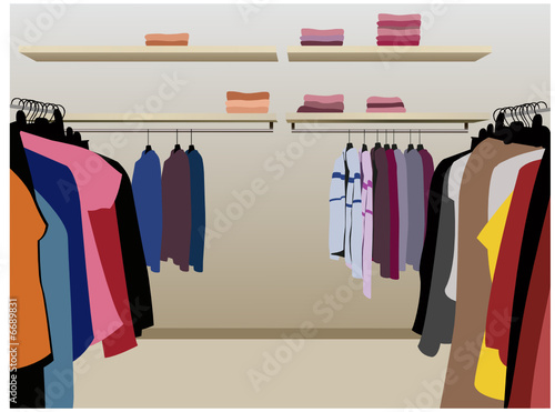clothes in shop vector
