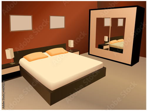 brown bedroom vector