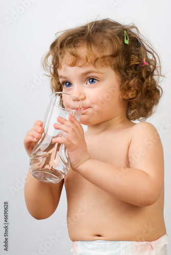  girl drinks water