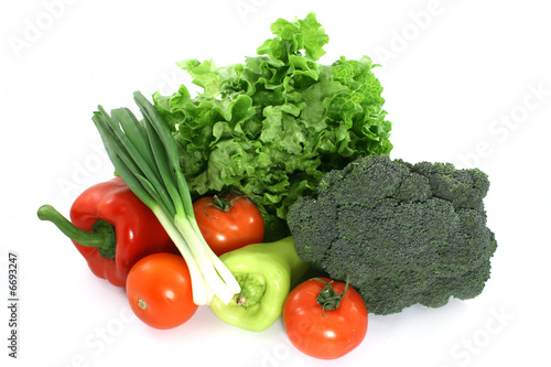 fresh colorful vegetable on white background