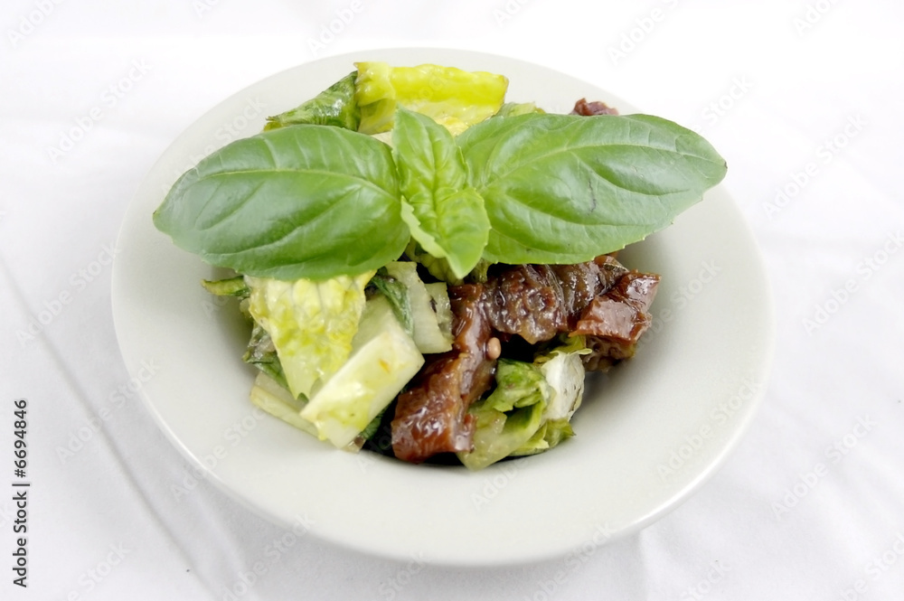 salad and basil