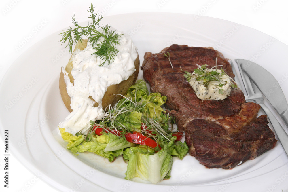 Steak mit Salat