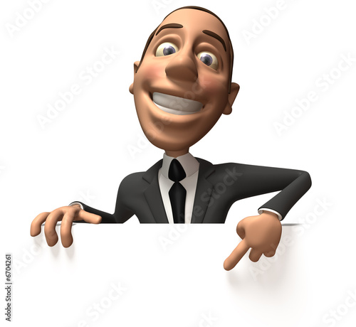 Businessman avec un panneau blanc