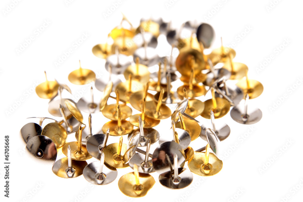 Thumbtacks over white background Thumbtacks over white background