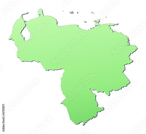 Venezuela map filled with light green gradient