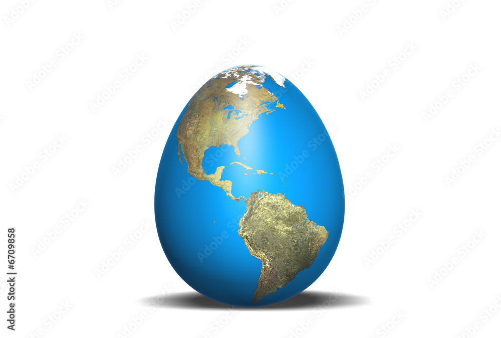 The globe which has the form of an egg