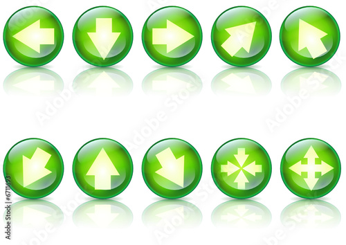 Boules de cristal flèche verte