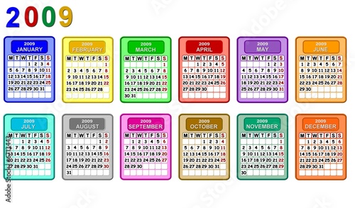 calendar color 2009