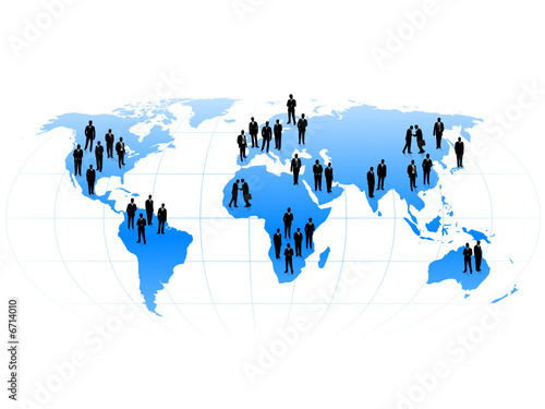 Businessman on the world