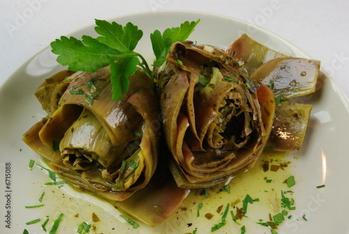 carciofi con prezzemolo ed olio