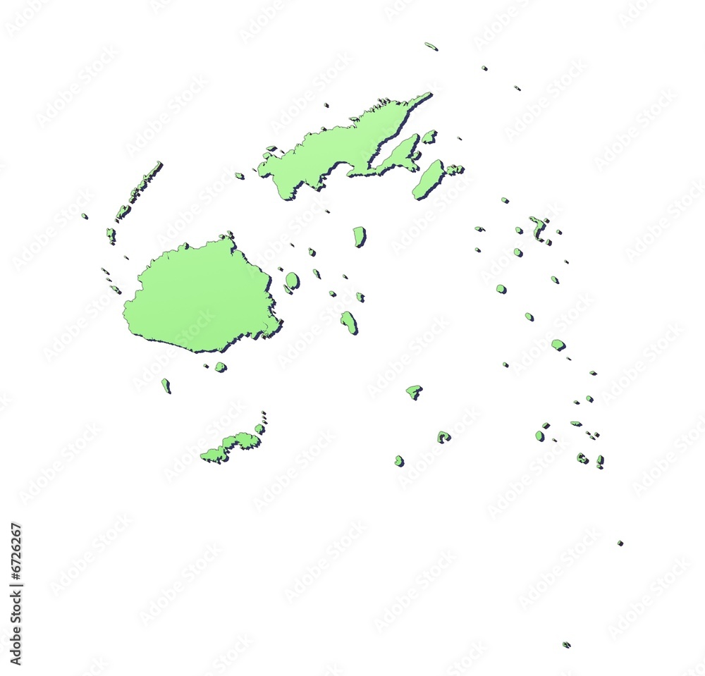 Fiji map filled with light green gradient Fiji map filled with light green gradient