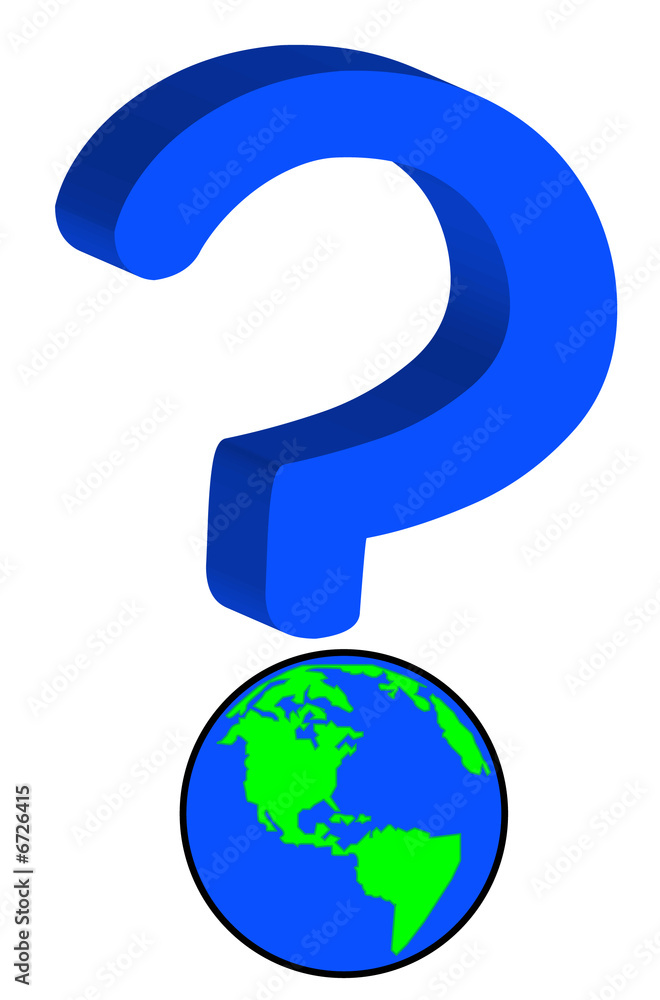 earth or globe as part of question mark - global uncertainty earth or globe as part of question mark - global uncertainty