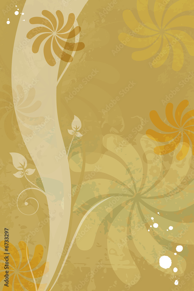 Abstract floral grunge background