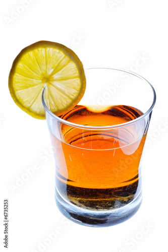 Party drink in a glass with lemon slice