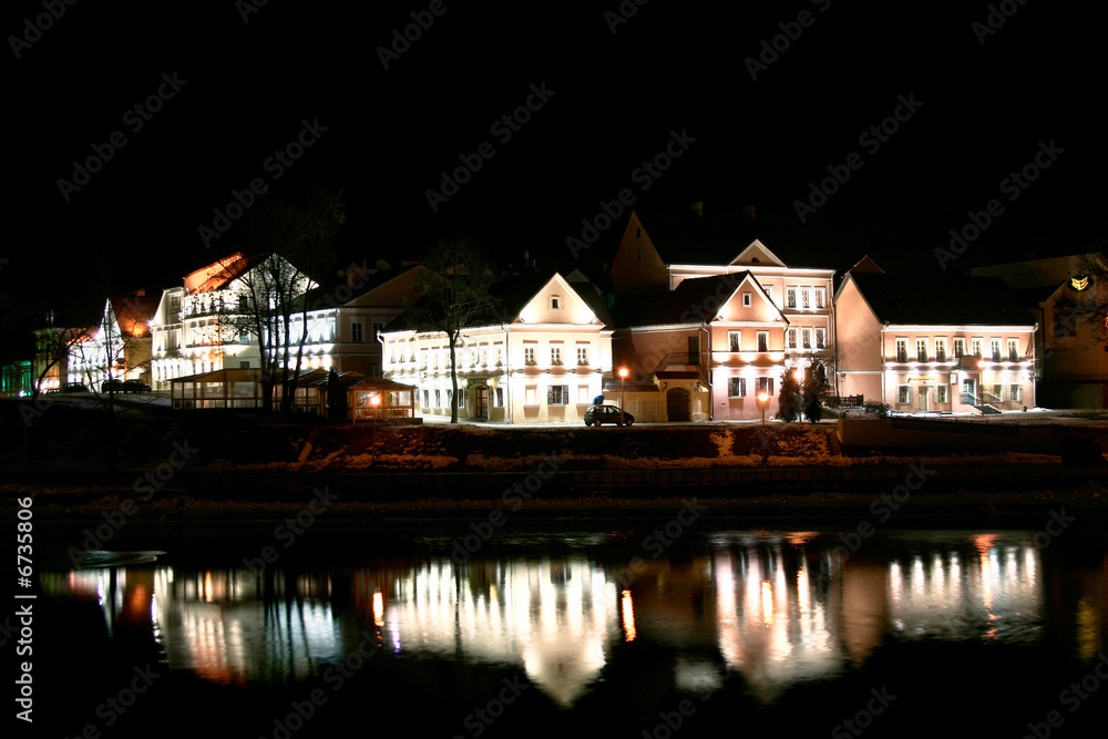 Fototapeta premium Night city reflection