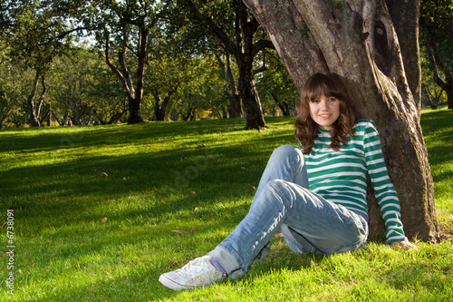 Young woman at park