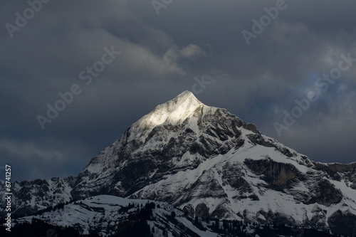 Mountain Peak Sunbeam  Clouds