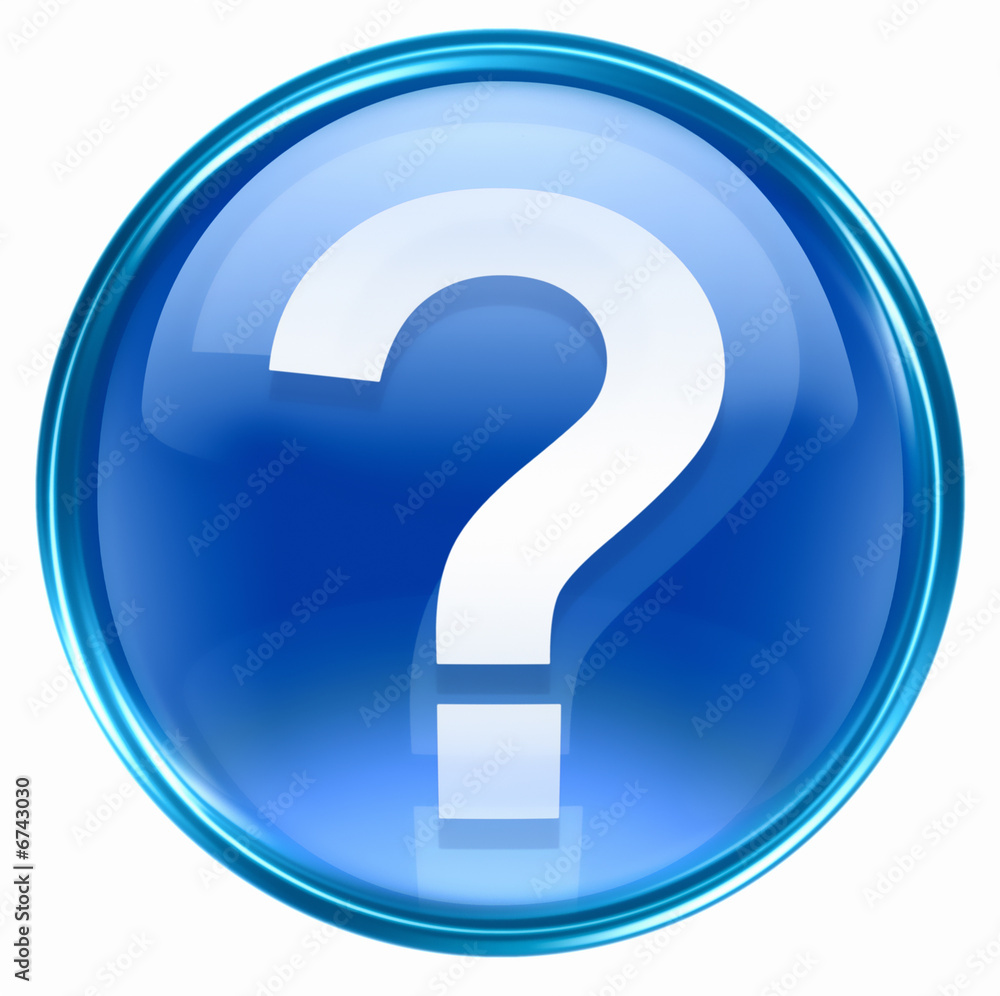 question symbol icon blue, isolated on white background. question symbol icon blue, isolated on white background.