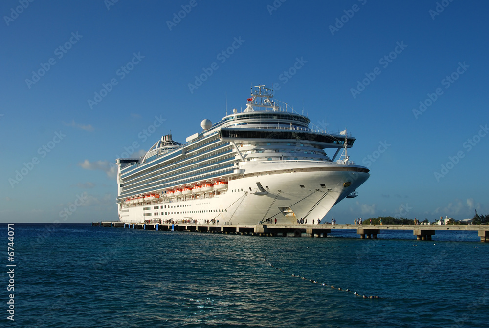 Cruise ship in exotic port