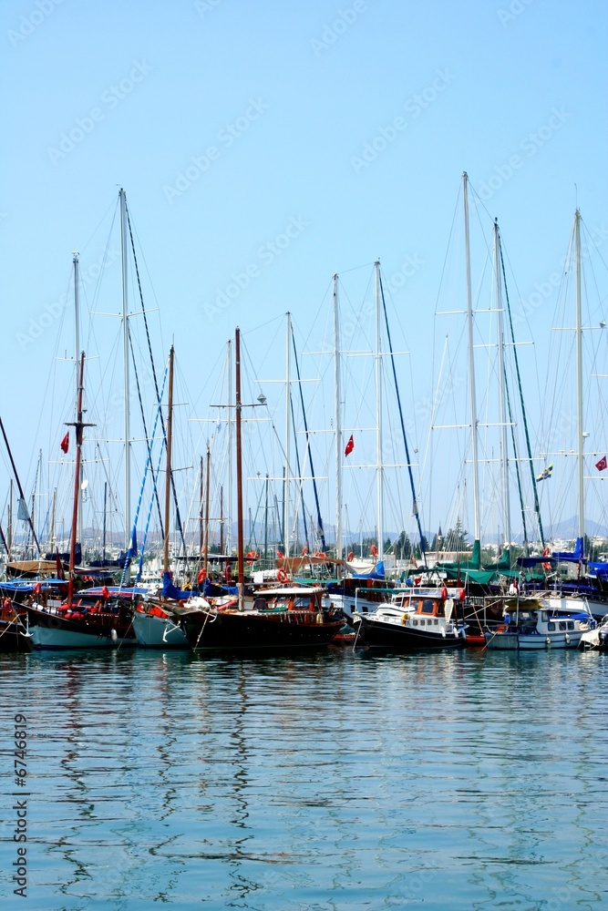 Yachts on a mooring