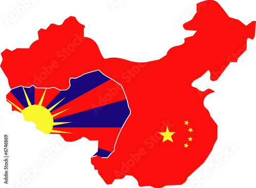 carte tibet, chine
