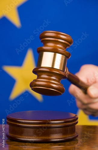 Gavel and european union flag