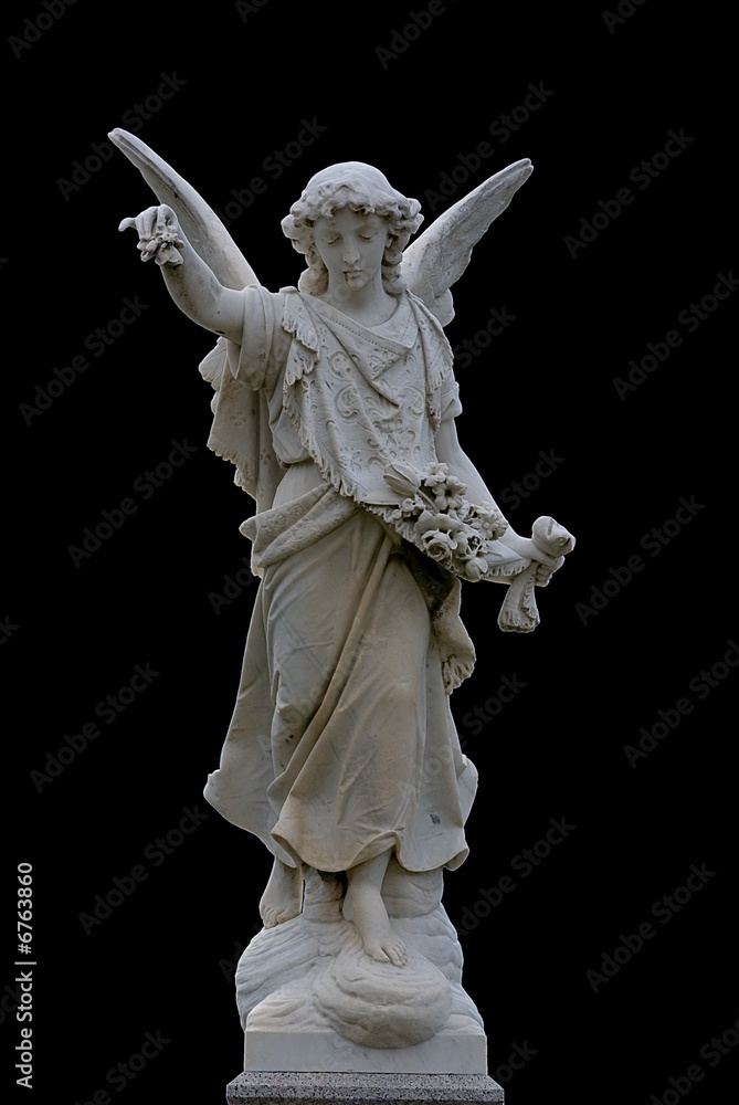 Obraz premium Angel isolated on black