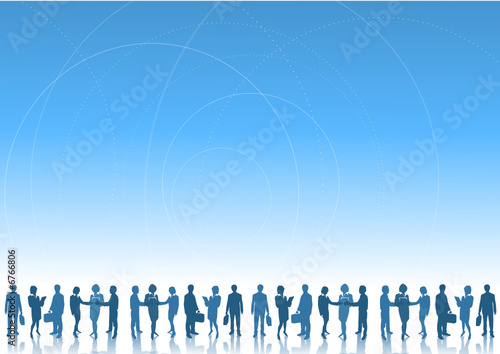 Business background with many businessman