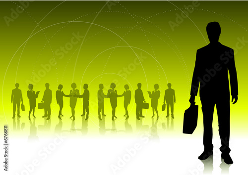 Business man and his team