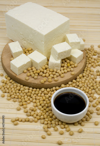 Tofu cheese  soybeans and soy sauce