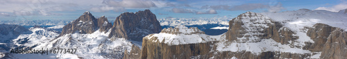 Beautiful winter mountain landscape panorama