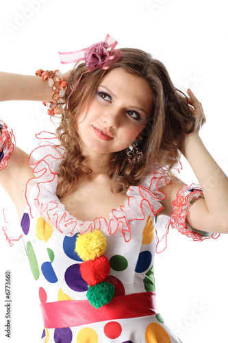 Teen girl in party dress photo