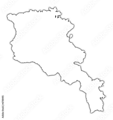 Armenia outline map with shadow