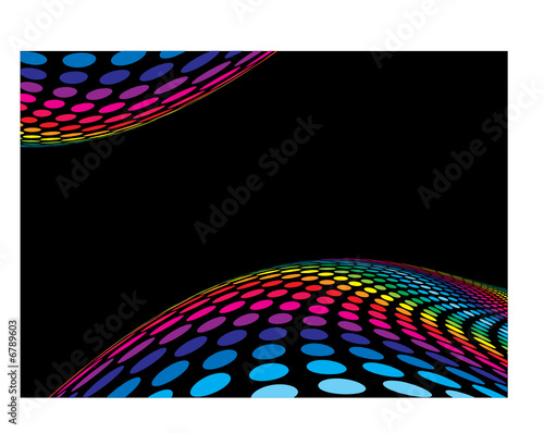 Rainbow background inspired by disco lights with copy space