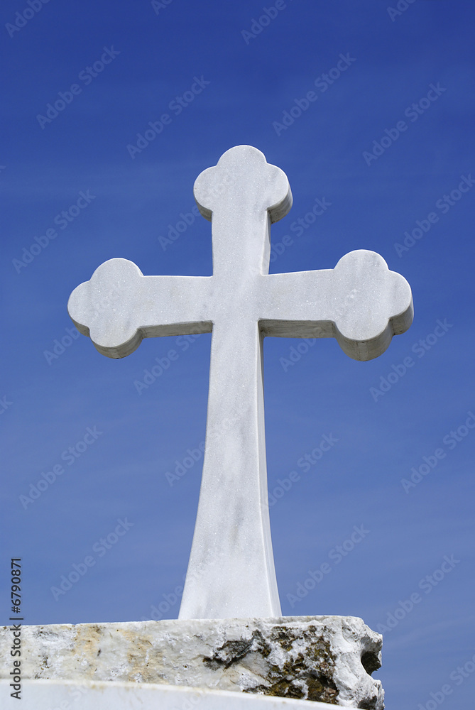 Cross with white greek marble