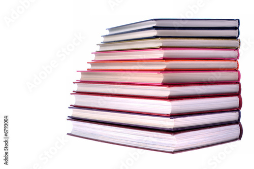 hardcover books stack isolated on white