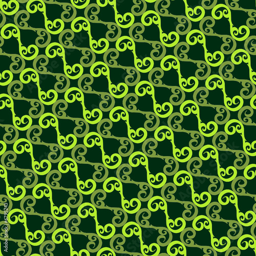 Seamless green ornament vector pattern