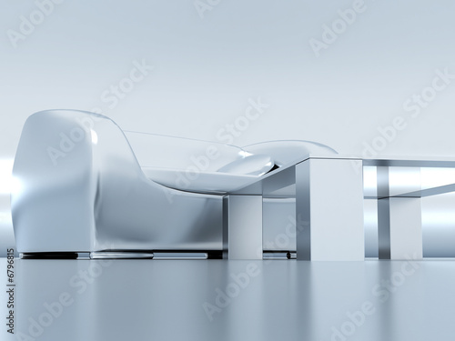 Modern elegant sofa and table