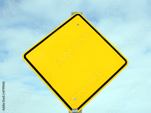 blank traffic warning sign for copy space photo