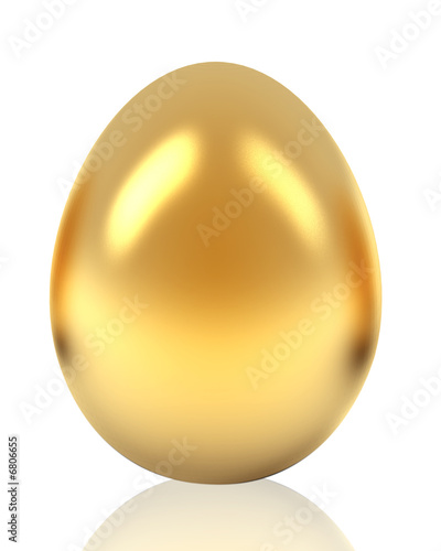 gold egg isolated on white