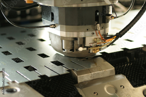 Programmable punching machine, close up