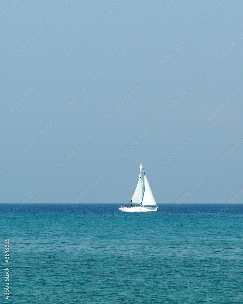 Sailing Boat on Ocean