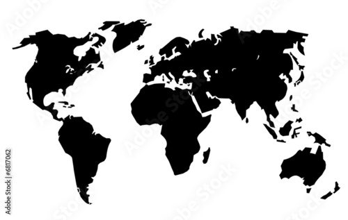 Planisphère noir simplifié