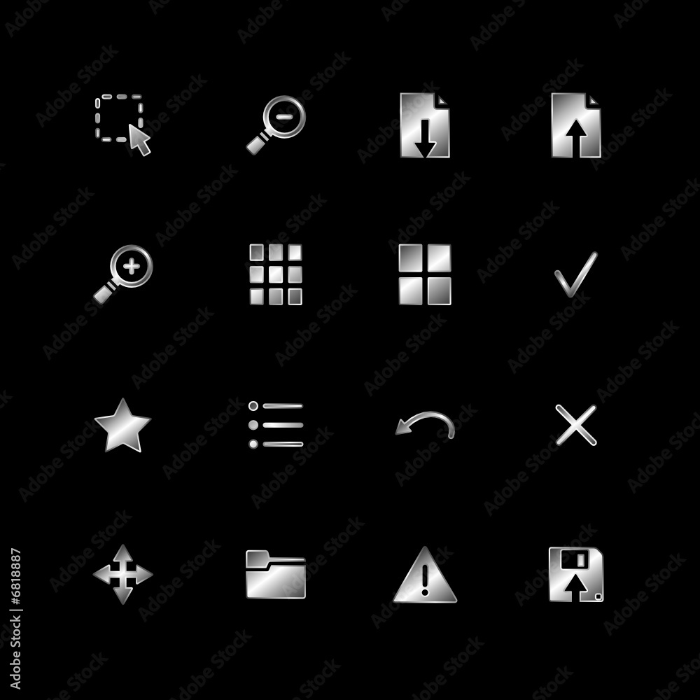 Silver image viewer icons