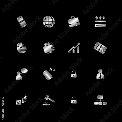 Silver business icons