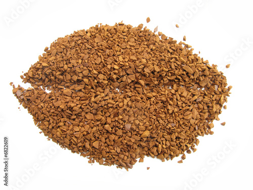 Coffee instant granules isolated on white background