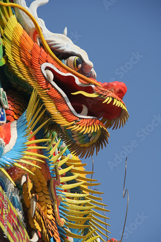 Obraz na płótnie Asian temple dragon w salonie