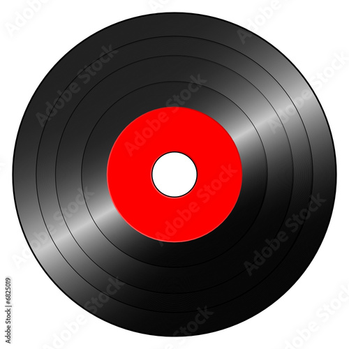 small gramophone record red
