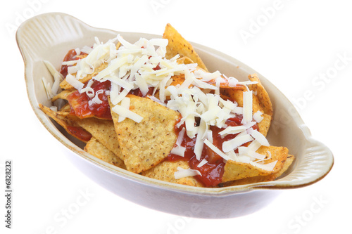 Nachos with Salsa and Cheese
