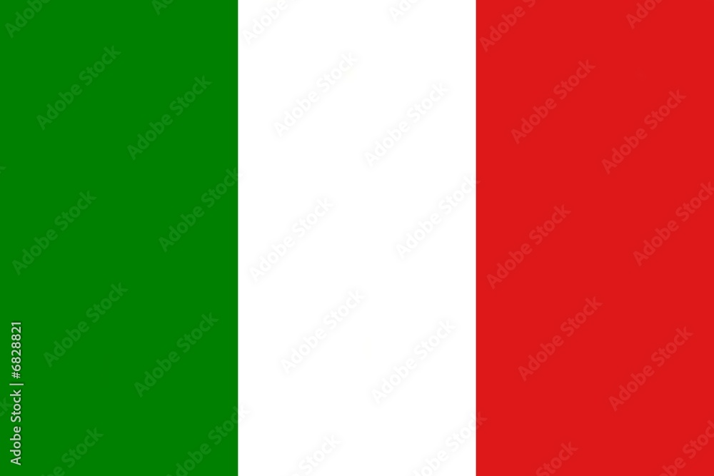 green, white and red flag of italy with official proportion